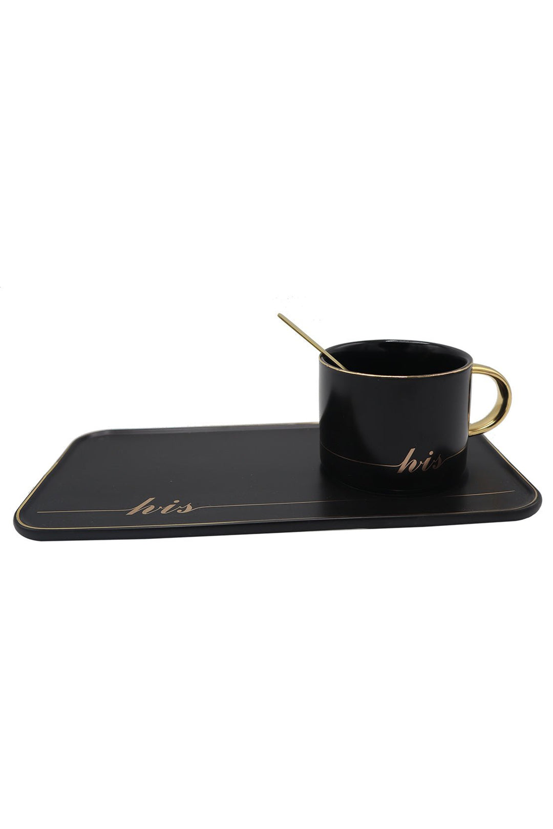 Ceramic Mug With Tray Black - V Surfaces