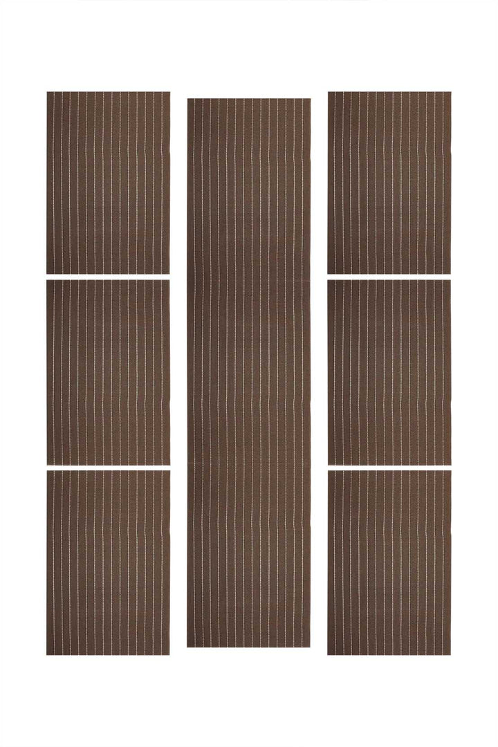 CLASSIC MAT SEVEN PCS SET WITH RUNNER Dark Brown - V Surfaces