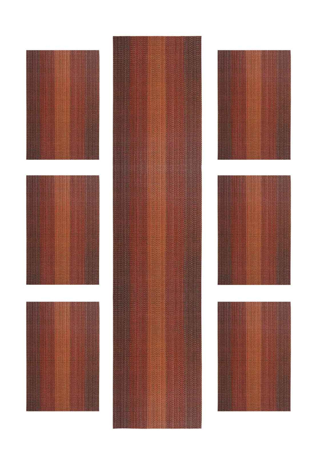 Classic Mat Seven Pcs Set With Runner Maroon - V Surfaces