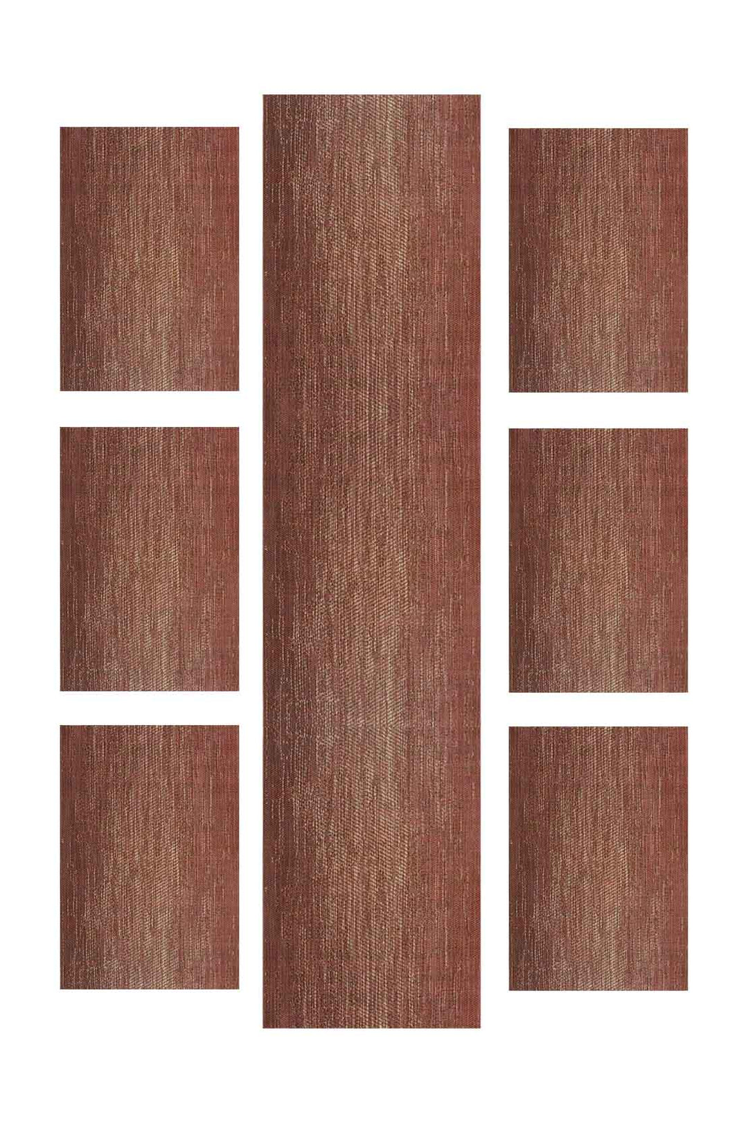 CLASSIC MAT SEVEN PCS SET WITH RUNNER Maroon - V Surfaces