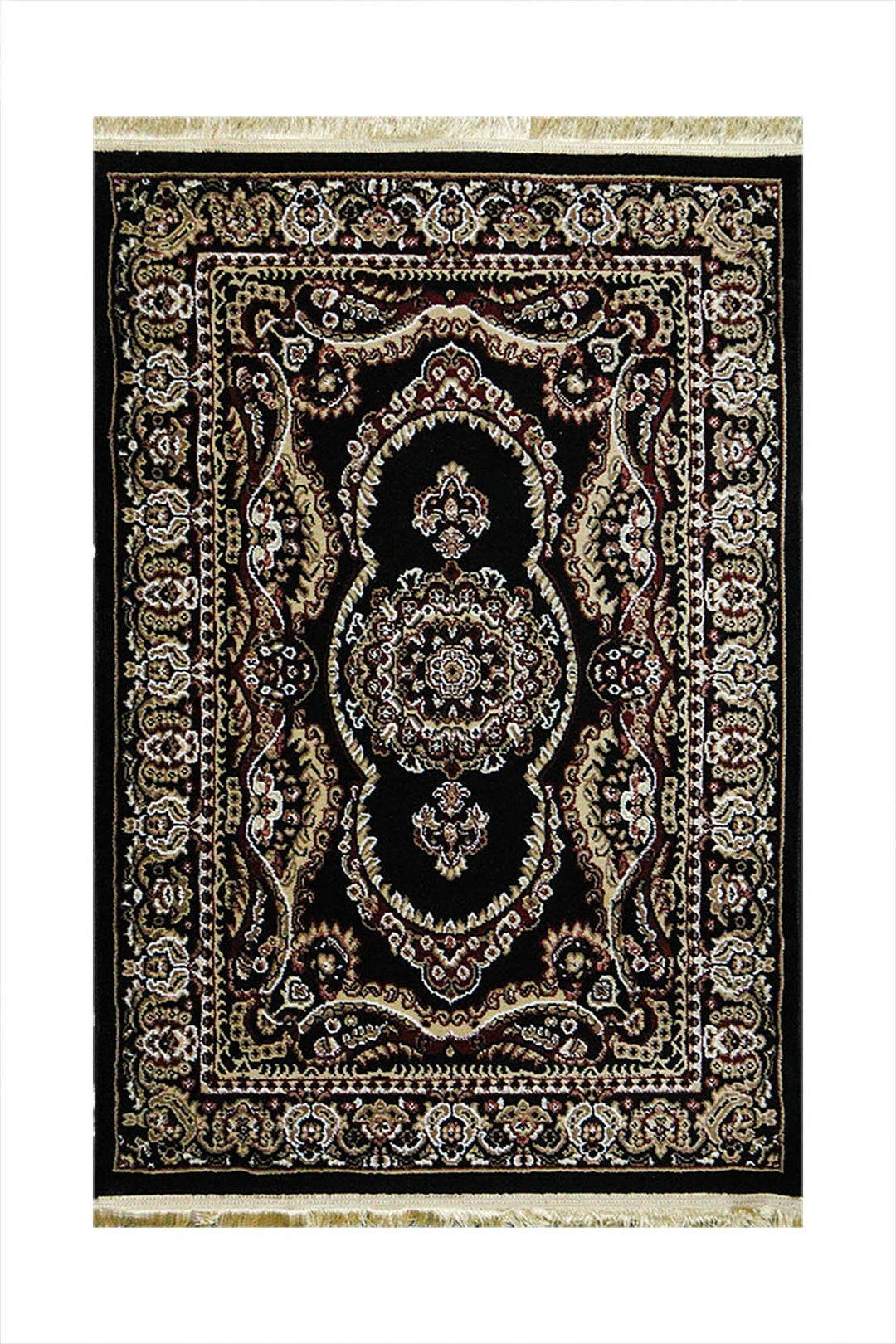 Classical and Traditional Design - 3.2 x 4.9 FT - Brown and Blue - Kirman Rug - Superior Elegant Rug for Living Room - V Surfaces