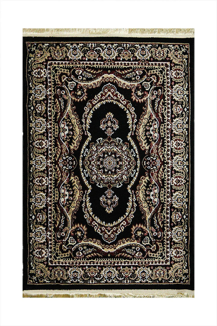 Classical and Traditional Design - 3.2 x 4.9 FT - Brown and Blue - Kirman Rug - Superior Elegant Rug for Living Room - V Surfaces