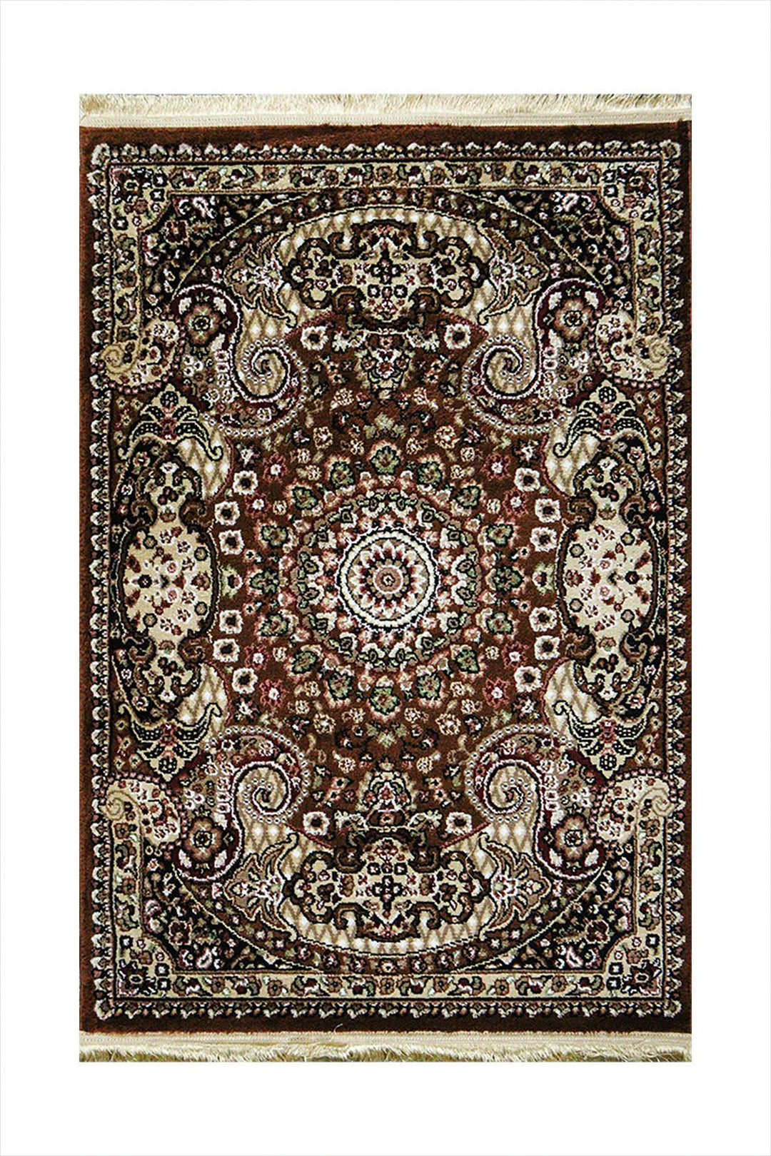 Classical and Traditional Design - 3.2 x 4.9 FT - Brown - Kirman Rug - Superior Elegant Rug for Living Room - V Surfaces
