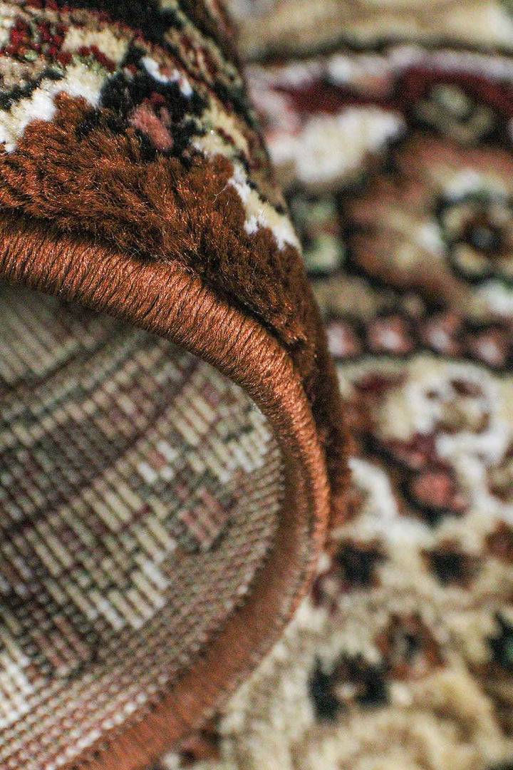 Classical and Traditional Design - 3.2 x 4.9 FT - Brown - Kirman Rug - Superior Elegant Rug for Living Room - V Surfaces