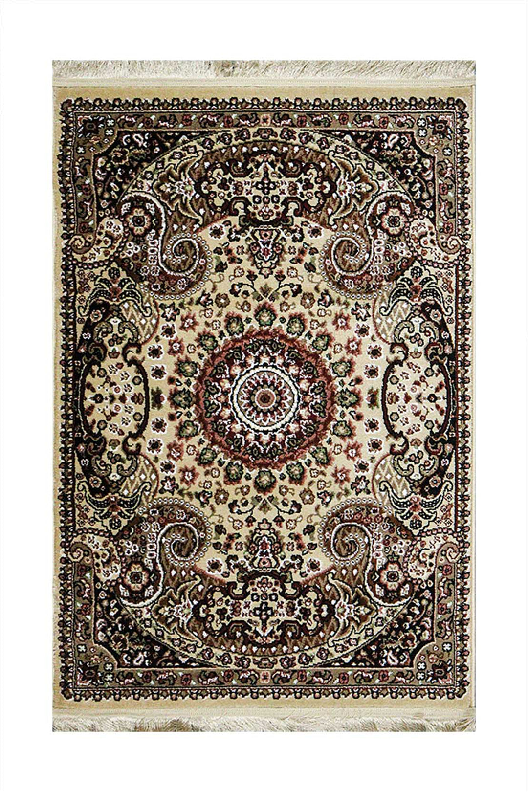 Classical and Traditional Design - 3.2 x 4.9 FT - Brown - Kirman Rug - Superior Elegant Rug for Living Room - V Surfaces