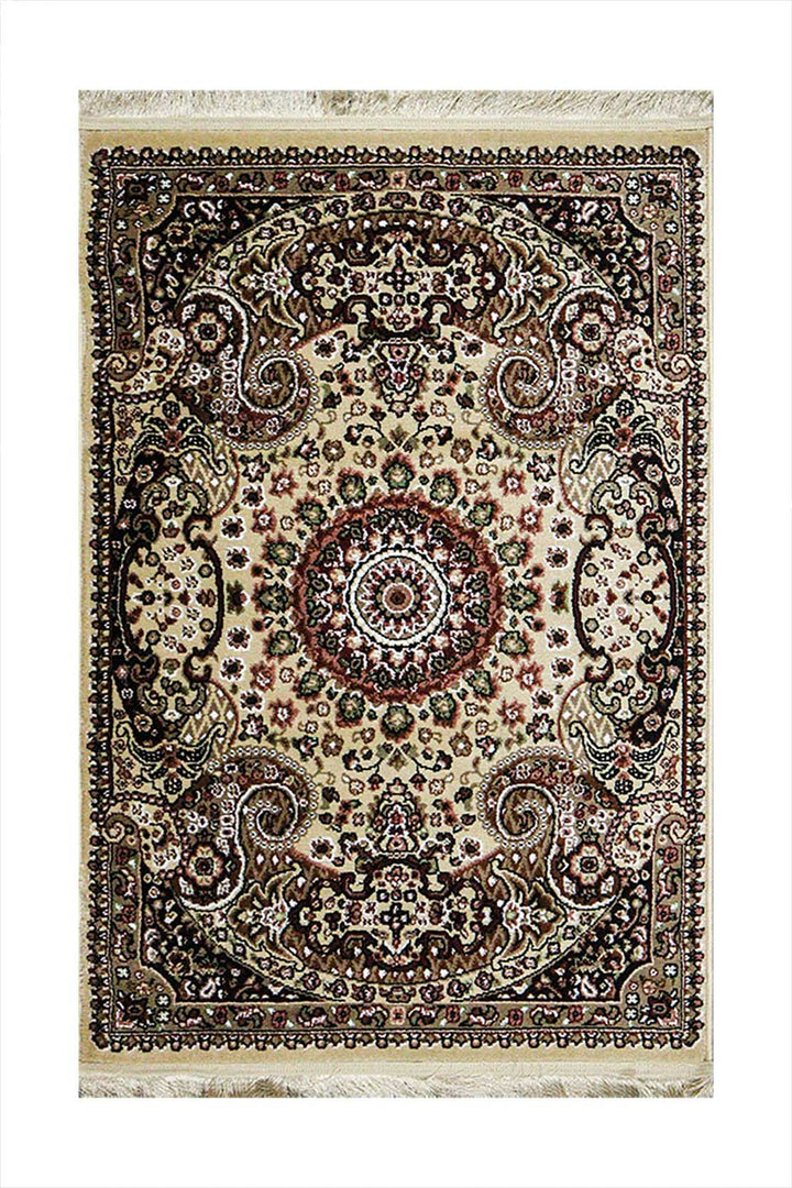 Classical and Traditional Design - 3.2 x 4.9 FT - Brown - Kirman Rug - Superior Elegant Rug for Living Room - V Surfaces
