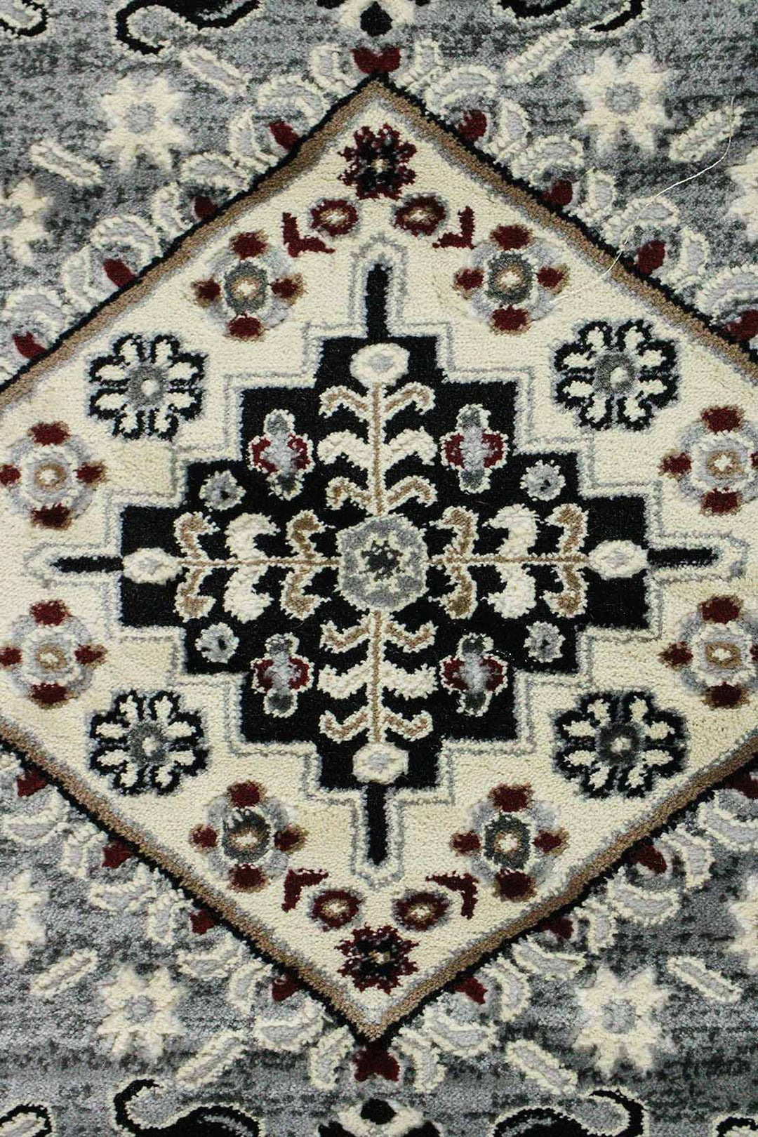 Classical and Traditional Design - 3.2 x 4.9 FT - Cream and Gray - Emerald Rug - Superior Elegant Rug for Living Room - V Surfaces
