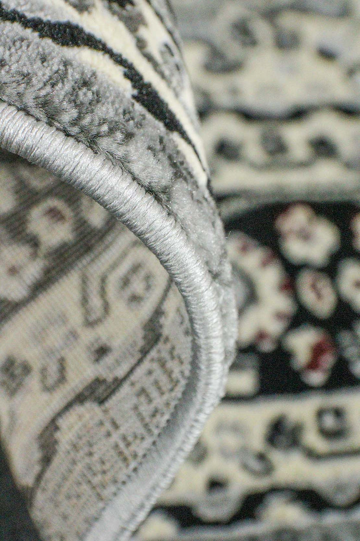 Classical and Traditional Design - 3.2 x 4.9 FT - Gray and Cream - Emerald Rug - Superior Elegant Rug for Living Room - V Surfaces