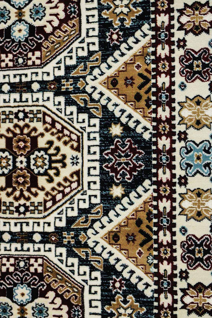Classical and Traditional Design - 3.9 x 5.5 FT - Brown - Kazak Rug - Superior Elegant Rug for Living Room - V Surfaces