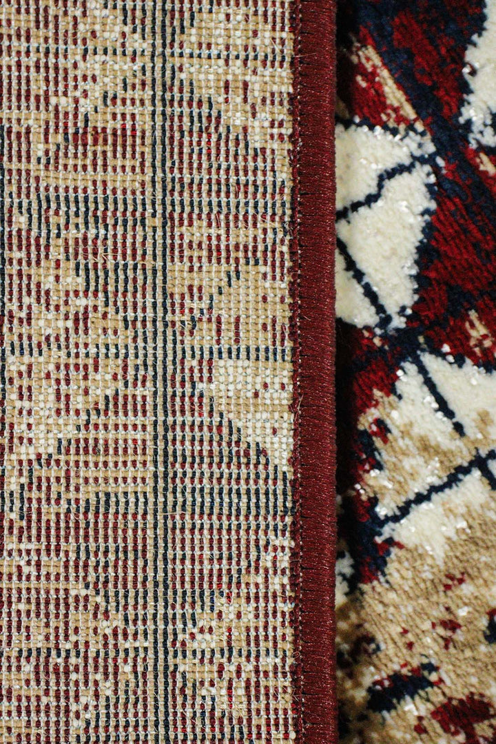 Classical and Traditional Design - 4.1 x 5.5 FT - Red and Cream - Indigo Rug - Superior Elegant Rug for Living Room - V Surfaces