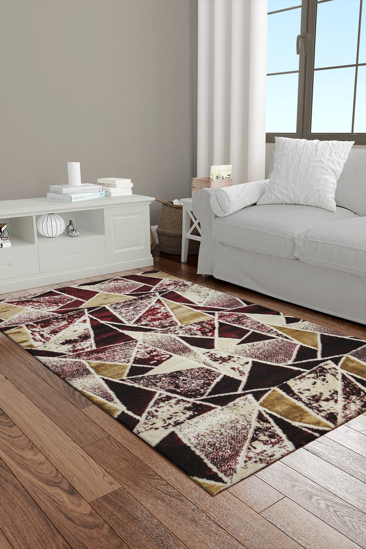Classical and Traditional Design - 4.1 x 5.5 FT - Red Brown - Lotus Rug - Superior Elegant Rug for Living Room - V Surfaces