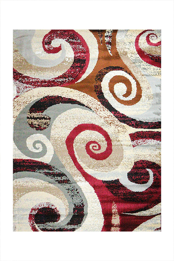 Classical and Traditional Design - 4.9 x 7.3 FT - Beige & Red - Indigo Rug - Superior Elegant Rug for Living Room - V Surfaces