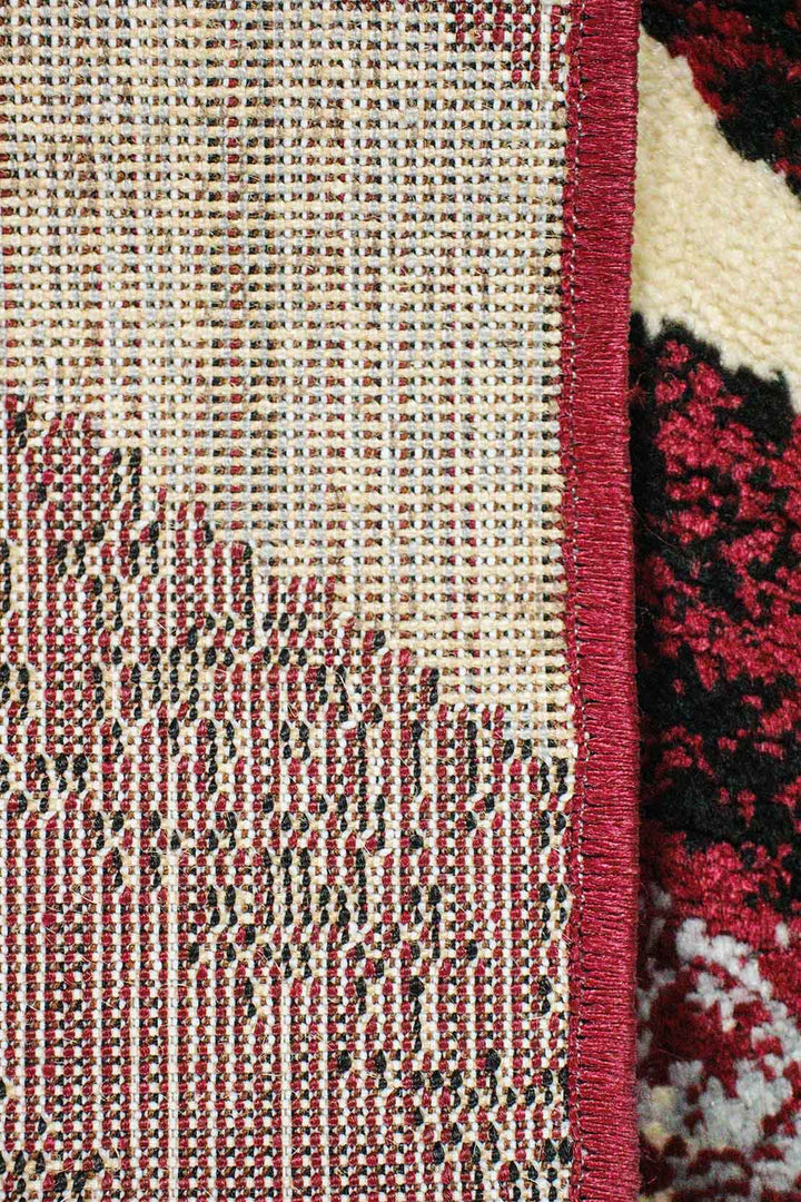 Classical and Traditional Design - 4.9 x 7.3 FT - Beige & Red - Indigo Rug - Superior Elegant Rug for Living Room - V Surfaces