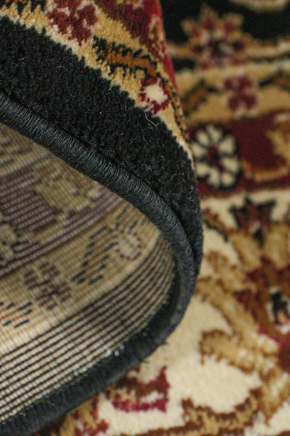 Classical and Traditional Design - 4.9 x 7.3 FT - Brown and Black - Emirfringes Rug - Superior Elegant Rug for Living Room - V Surfaces