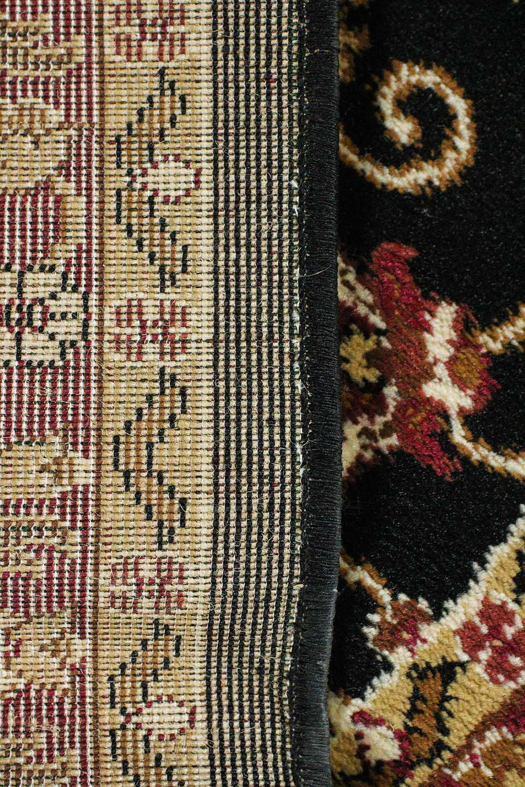Classical and Traditional Design - 4.9 x 7.3 FT - Brown and Black - Emirfringes Rug - Superior Elegant Rug for Living Room - V Surfaces