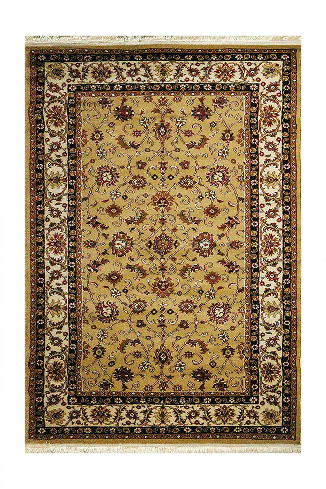 Classical and Traditional Design - 4.9 x 7.3 FT - Brown - Emirfringes Rug - Superior Elegant Rug for Living Room - V Surfaces