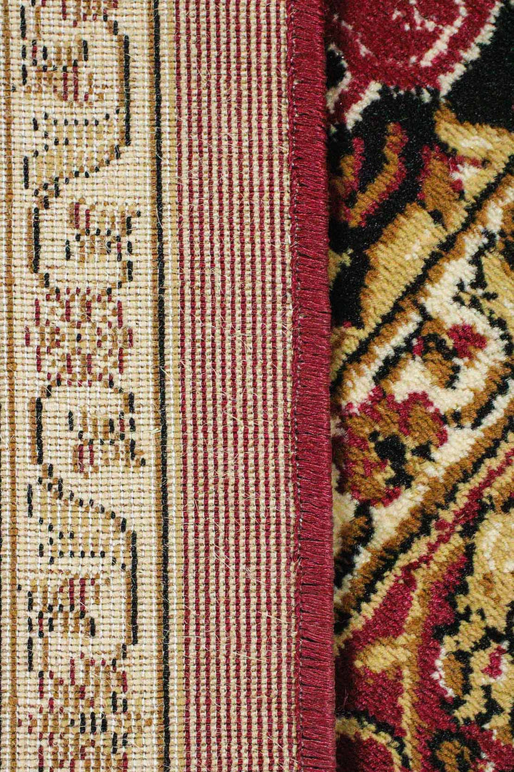 Classical and Traditional Design - 4.9 x 7.3 FT - Red - Emirfringes Rug - Superior Elegant Rug for Living Room - V Surfaces