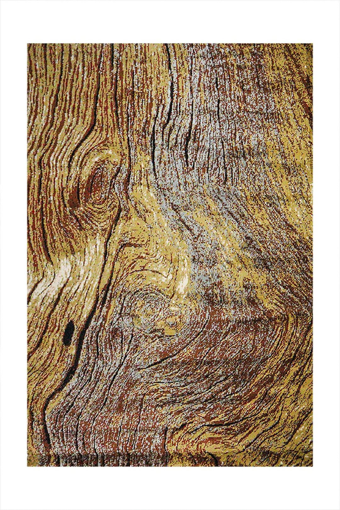 Classical and Traditional Design - 4.9 x 7.3 FT - Yellow & Brown - Art Rug - Superior Elegant Rug for Living Room - V Surfaces