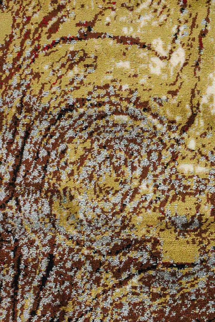 Classical and Traditional Design - 4.9 x 7.3 FT - Yellow & Brown - Art Rug - Superior Elegant Rug for Living Room - V Surfaces