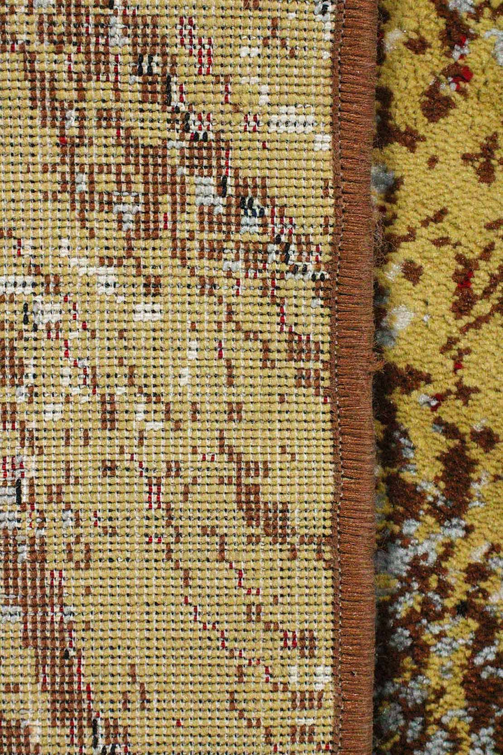Classical and Traditional Design - 4.9 x 7.3 FT - Yellow & Brown - Art Rug - Superior Elegant Rug for Living Room - V Surfaces