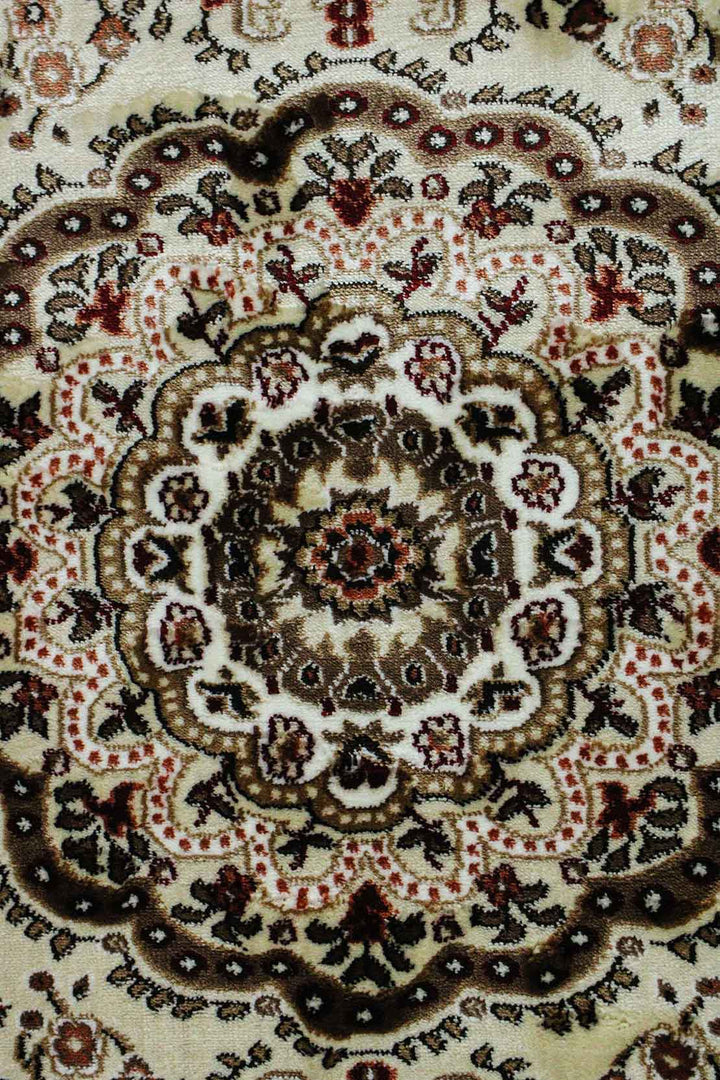 Classical Turkish Topaz Rug - 3.2 x 4.9 FT - Beige - Resilient Construction for Long - Lasting Use - V Surfaces