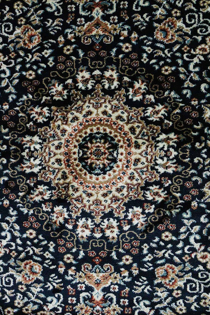 Classical Turkish Topaz Rug - 3.2 x 4.9 FT - Blue - Resilient Construction for Long - Lasting Use - V Surfaces