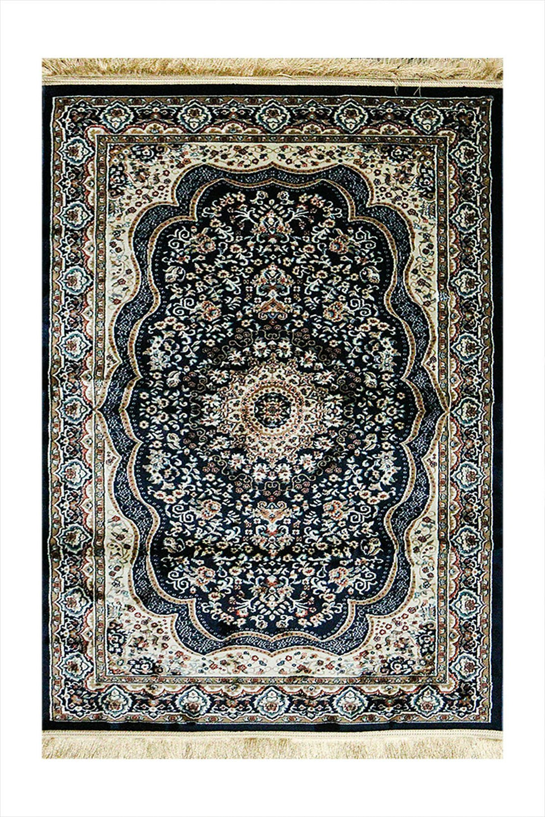 Classical Turkish Topaz Rug - 3.2 x 4.9 FT - Blue - Resilient Construction for Long - Lasting Use - V Surfaces