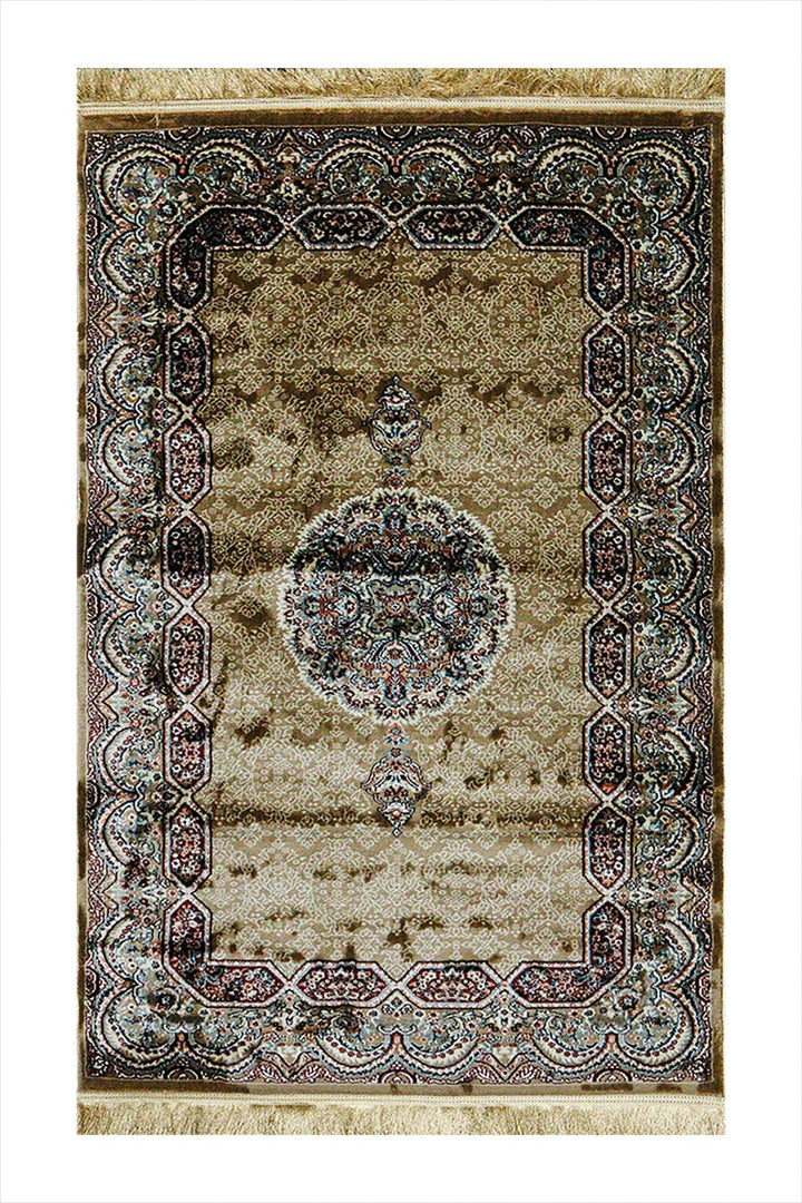 Classical Turkish Topaz Rug - 3.2 x 4.9 FT - Brown - Resilient Construction for Long - Lasting Use - V Surfaces
