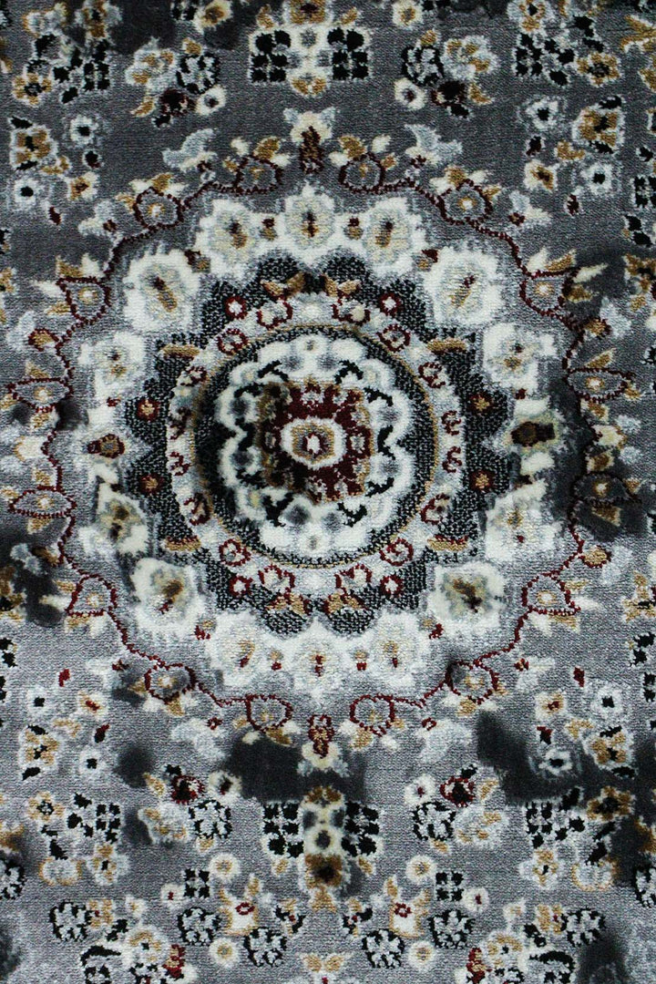 Classical Turkish Topaz Rug - 3.2 x 4.9 FT - Gray - Resilient Construction for Long - Lasting Use - V Surfaces