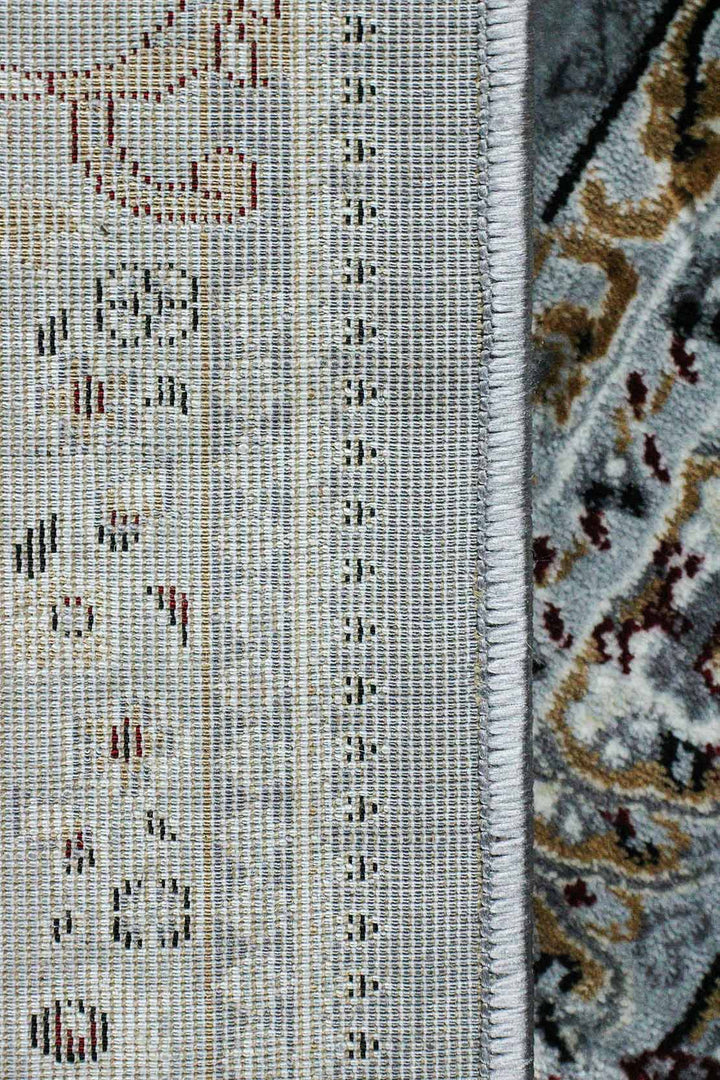 Classical Turkish Topaz Rug - 3.2 x 4.9 FT - Gray - Resilient Construction for Long - Lasting Use - V Surfaces