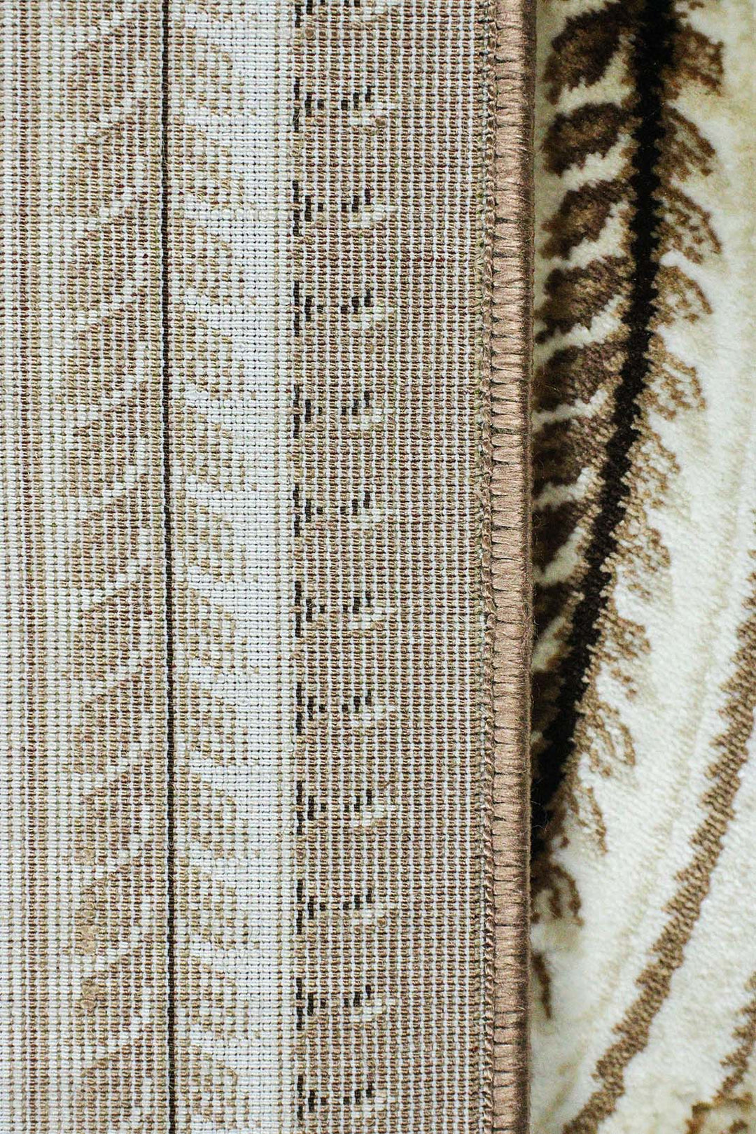 Classical Turkish Topaz Rug - 3.9 x 5.5 FT - Brown and Cream - Resilient Construction for Long - Lasting Use - V Surfaces