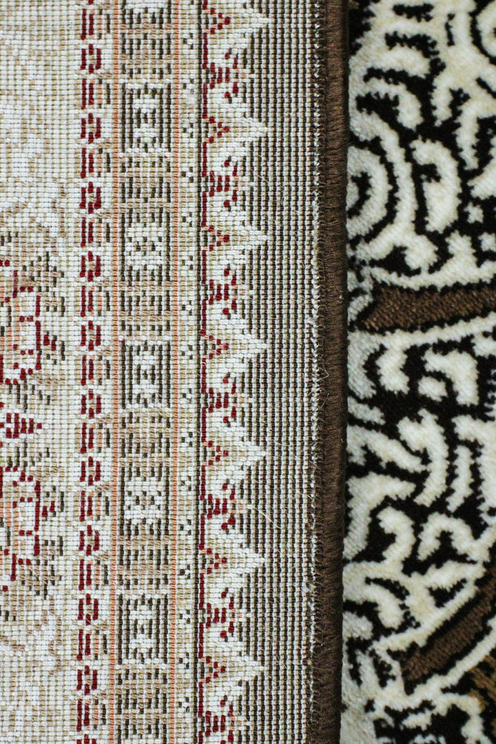 Classical Turkish Topaz Rug - 3.9 x 5.5 FT - Brown - Resilient Construction for Long - Lasting Use - V Surfaces