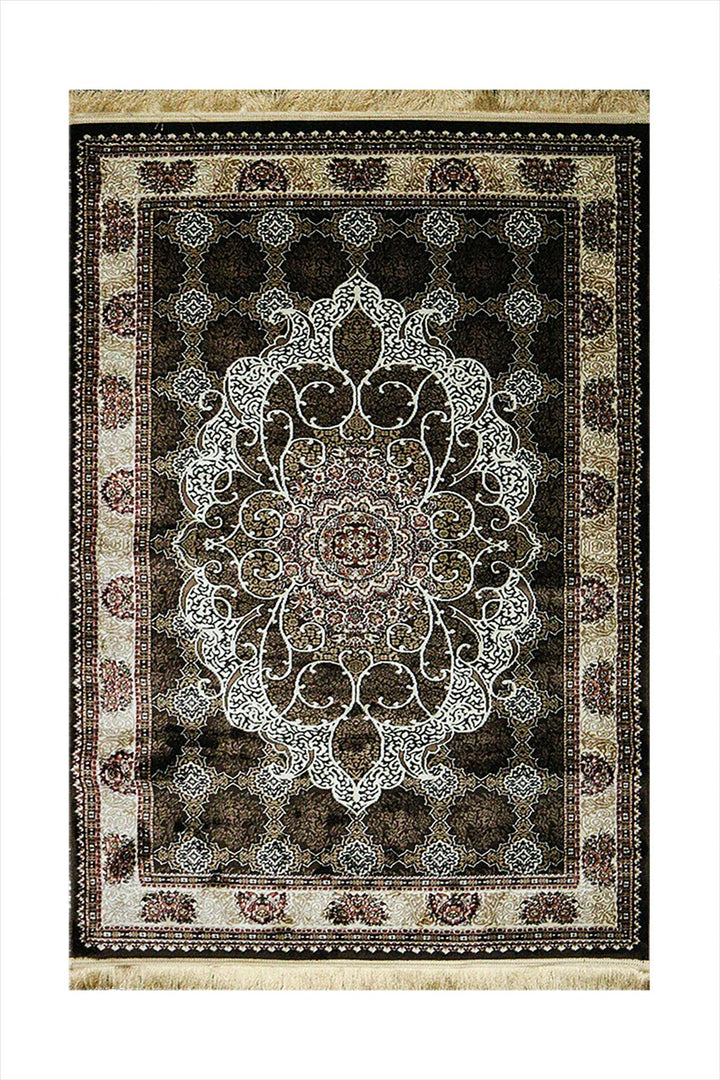 Classical Turkish Topaz Rug - 3.9 x 5.5 FT - Brown - Resilient Construction for Long - Lasting Use - V Surfaces