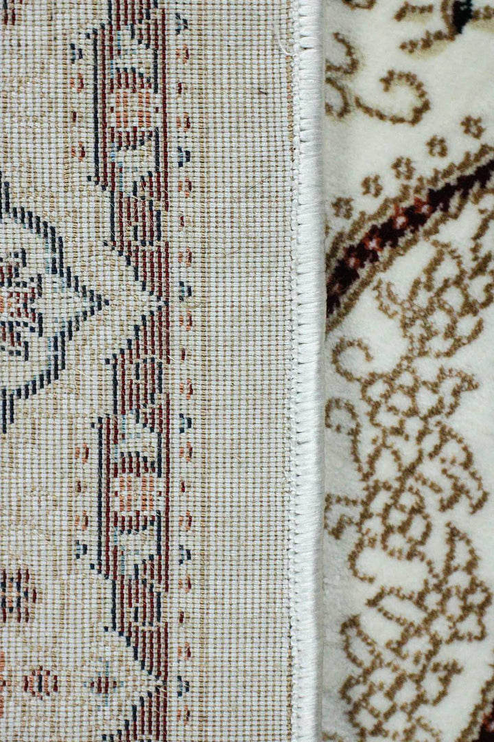 Classical Turkish Topaz Rug - 3.9 x 5.5 FT - Cream - Resilient Construction for Long - Lasting Use - V Surfaces
