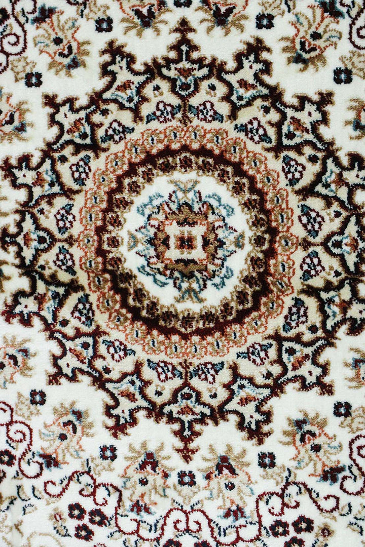 Classical Turkish Topaz Rug - 3.9 x 5.5 FT - Cream - Resilient Construction for Long - Lasting Use - V Surfaces