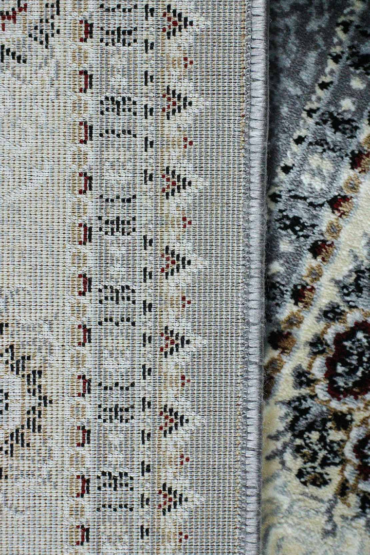 Classical Turkish Topaz Rug - 3.9 x 5.5 FT - Gray - Resilient Construction for Long - Lasting Use - V Surfaces
