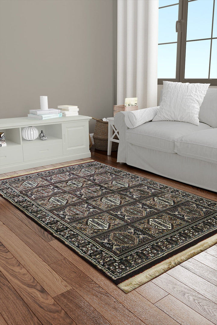 Classical Turkish Topaz Rug - 3.9 x 5.5 FT - Red - Resilient Construction for Long - Lasting Use - V Surfaces
