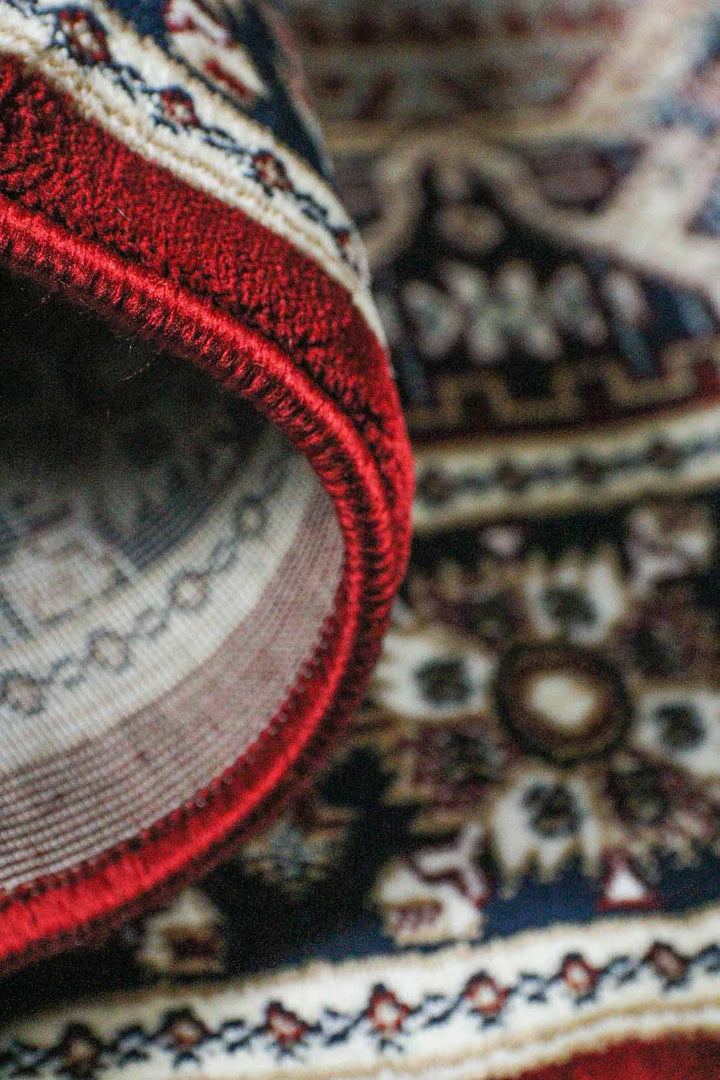 Classical Turkish Topaz Rug - 3.9 x 5.5 FT - Red - Resilient Construction for Long - Lasting Use - V Surfaces