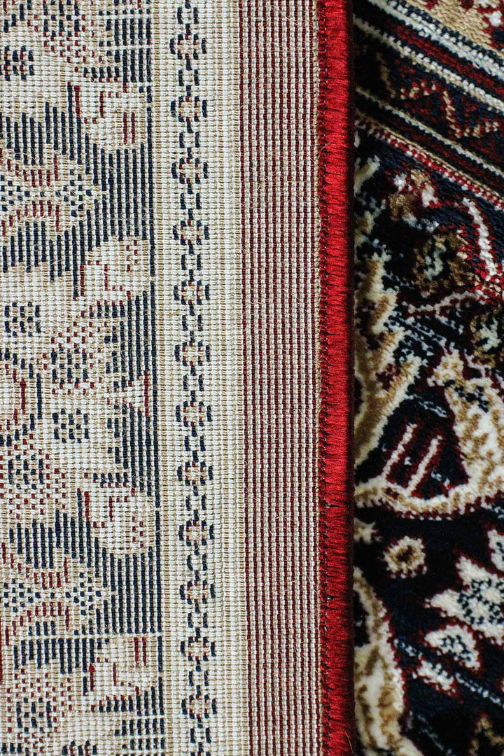 Classical Turkish Topaz Rug - 3.9 x 5.5 FT - Red - Resilient Construction for Long - Lasting Use - V Surfaces