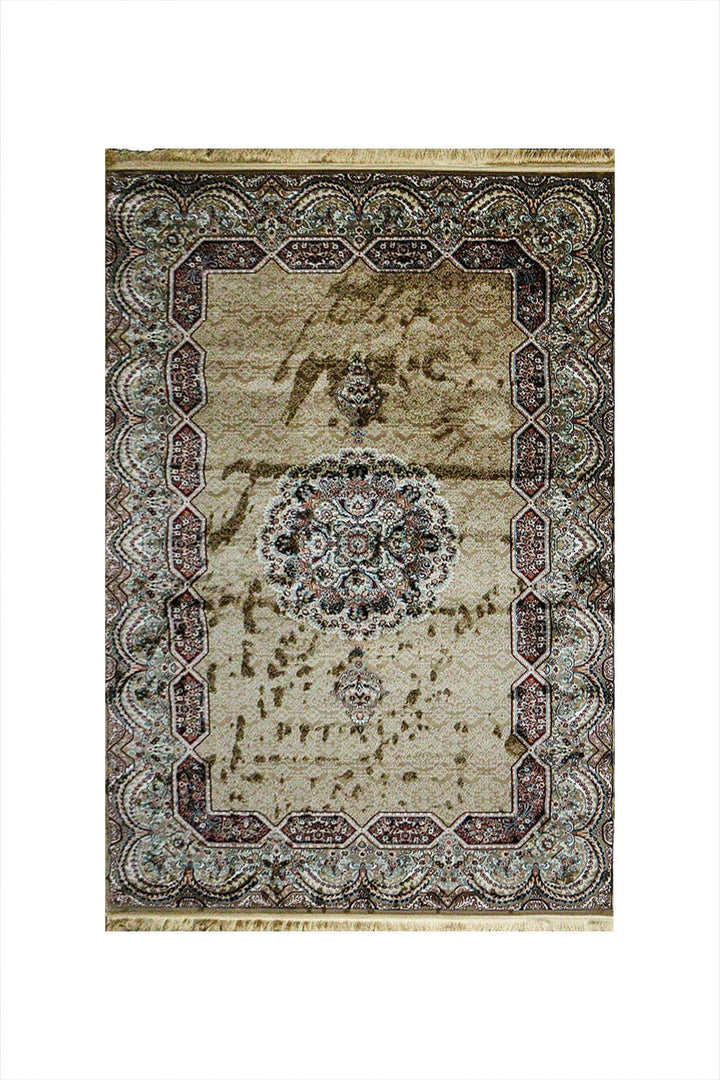 Classical Turkish Topaz Rug - 4.9 x 7.3 FT - Brown - Resilient Construction for Long - Lasting Use - V Surfaces