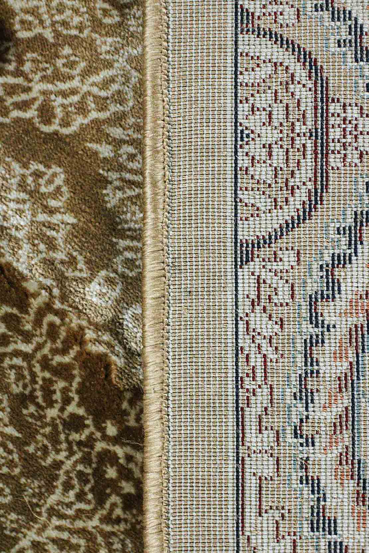 Classical Turkish Topaz Rug - 4.9 x 7.3 FT - Brown - Resilient Construction for Long - Lasting Use - V Surfaces