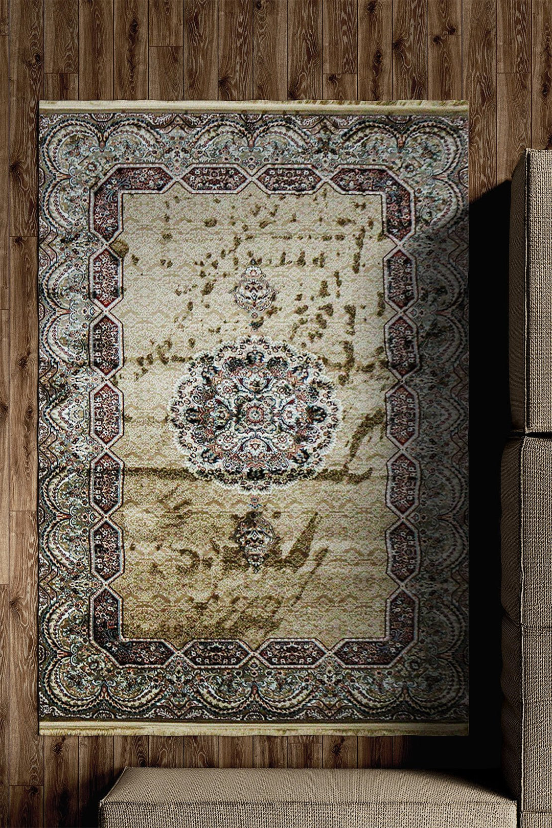 Classical Turkish Topaz Rug - 4.9 x 7.3 FT - Brown - Resilient Construction for Long - Lasting Use - V Surfaces