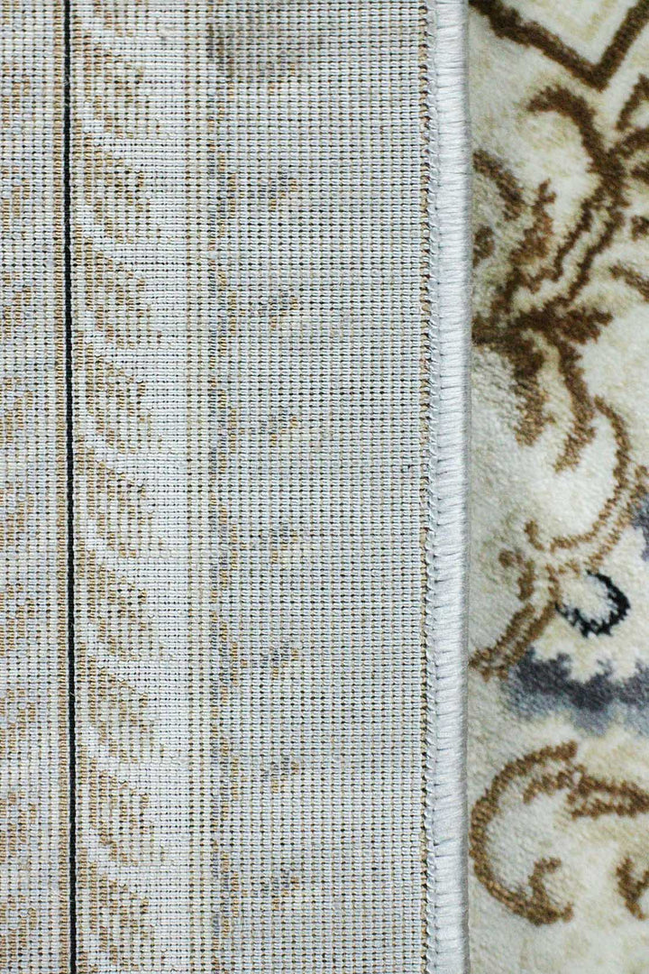 Classical Turkish Topaz Rug - 4.9 x 7.3 FT - Gray - Resilient Construction for Long - Lasting Use - V Surfaces