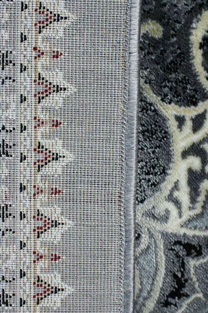 Classical Turkish Topaz Rug - 4.9 x 7.3 FT - Gray - Resilient Construction for Long - Lasting Use - V Surfaces