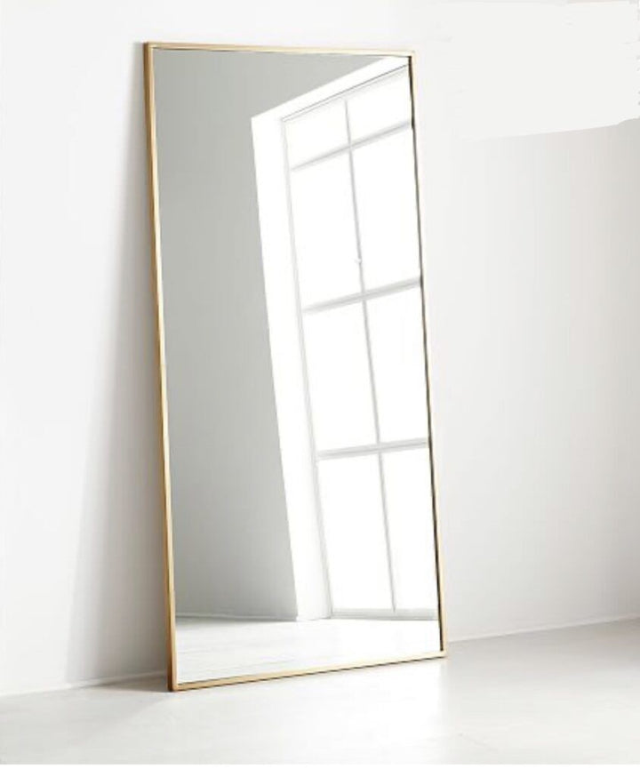 Full Length Luxe Straight Mirror - Gold- Large Bedroom Mirror, Leaning Against Wall - V Surfaces