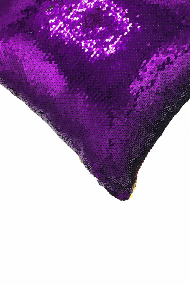 Glitter Cushion Cover Without Filling Purple and Golden - V Surfaces