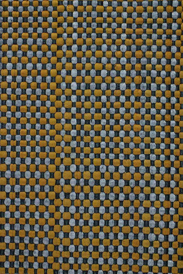 Hand Woven Modern Khaddi Rug - 2.9 x 5.0 FT - Gray and Yellow - V Surfaces