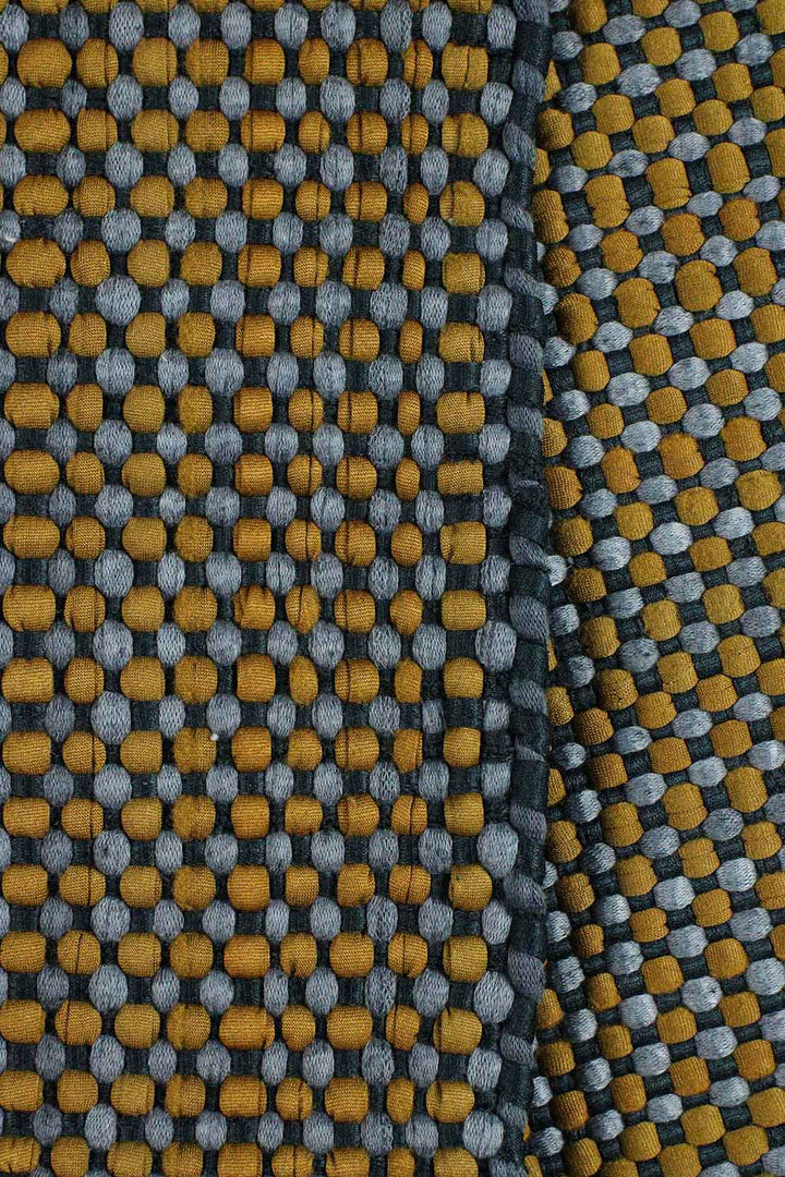 Hand Woven Modern Khaddi Rug - 2.9 x 5.0 FT - Gray and Yellow - V Surfaces