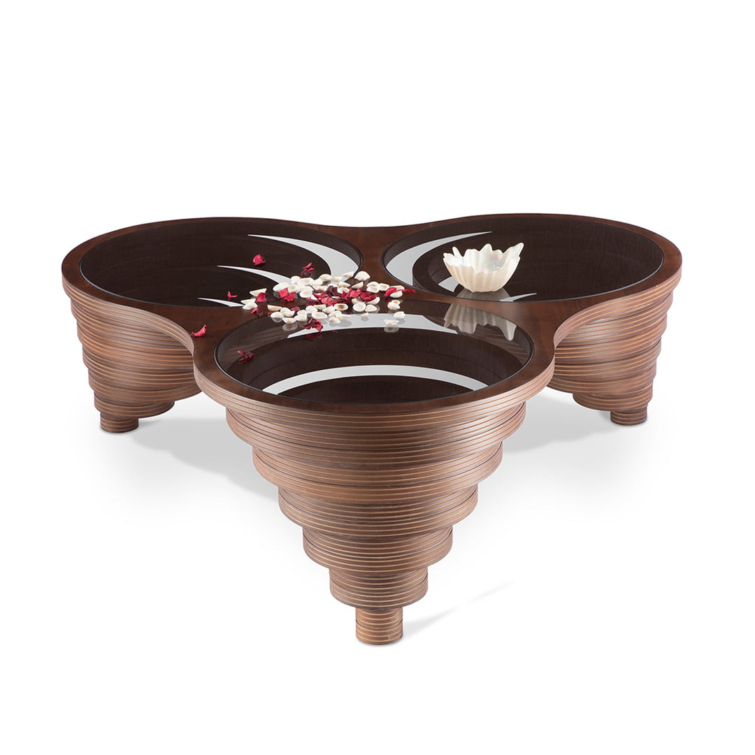 Hayat Model - Turkish Natural Walnut Coated Center Table, Wooden Rustic, Room Furniture, - V Surfaces