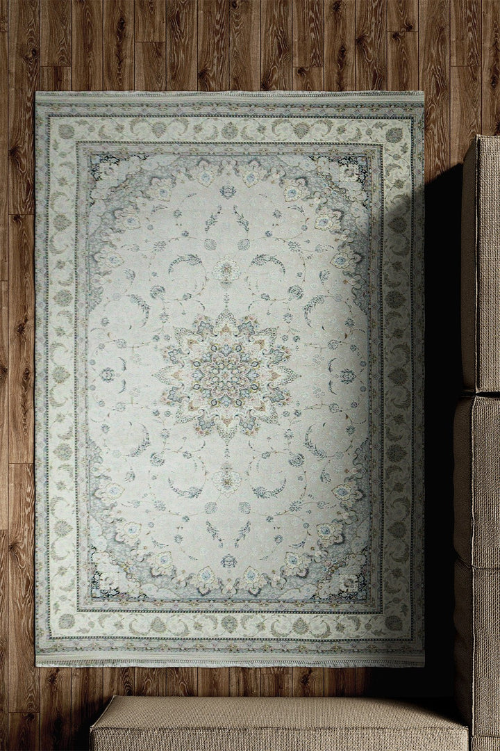 Irani Rug Authentic Persian - 4.9 x 7.3 FT - Cream - Premium Quality Rug - V Surfaces